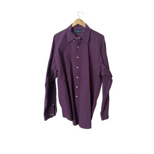 Ralph Lauren Checked Mens Button Down Shirt Sz XXL/18 Red Preppy Classic Fit